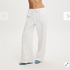 NWT Cotton On Haven White Wide Leg Linen Blend Pant